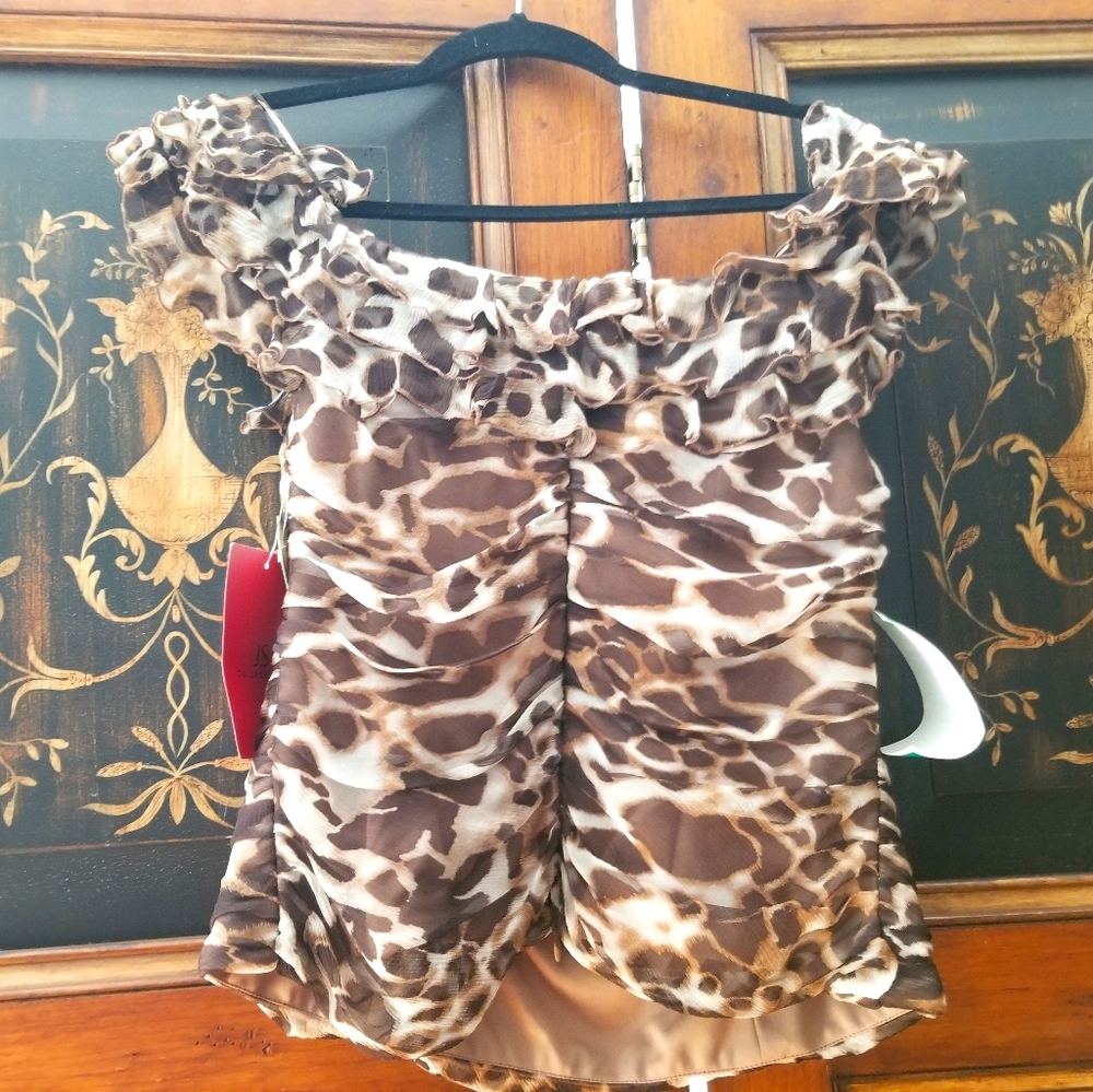 Cheetah print chiffon blouse